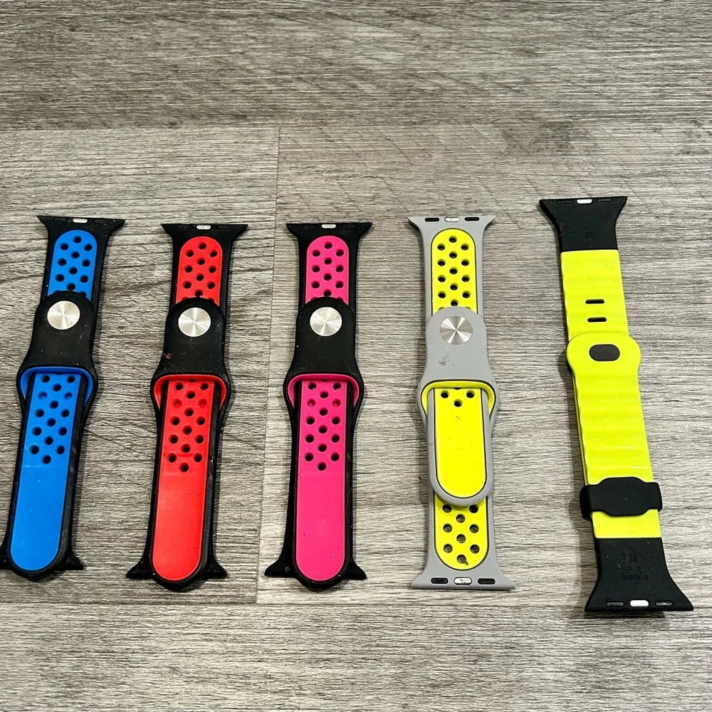 Set of 5 Rubber 38 mm Apple Watch Bands